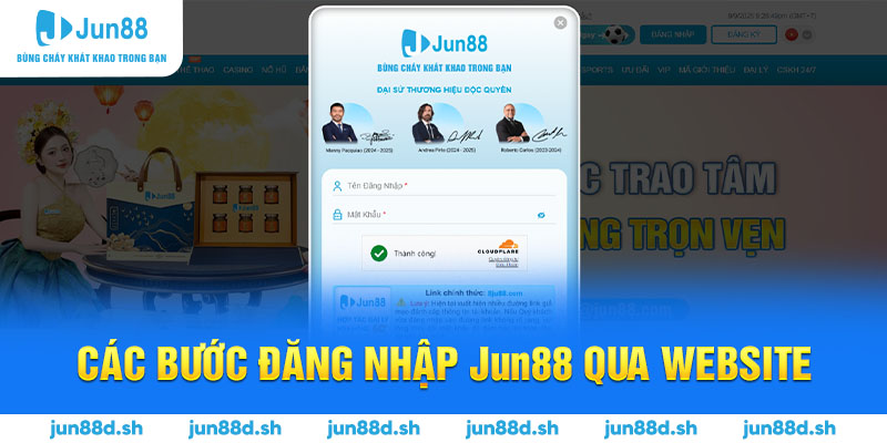 Các bước đăng nhập Jun88 qua website